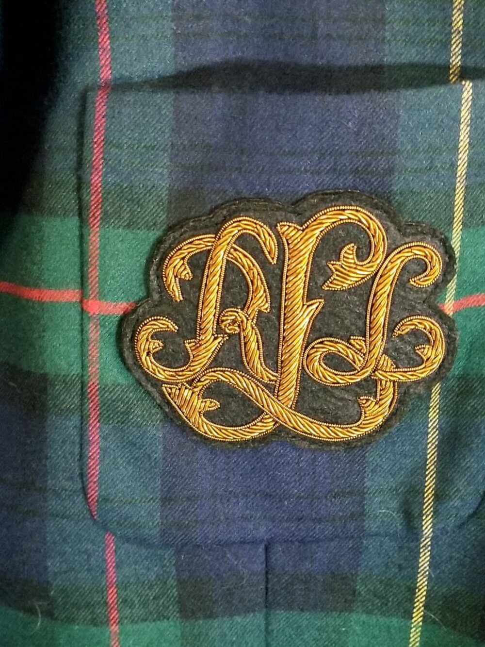 Lauren Ralph Lauren Women's Tartan Plaid Wool Blend Bullion Blazer – Size 14 - Picture 5 of 13